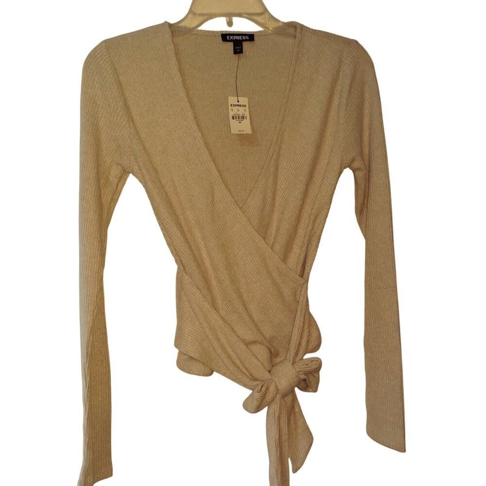 Express Women's Light Gray Long Sleeve Sweater - Size XS